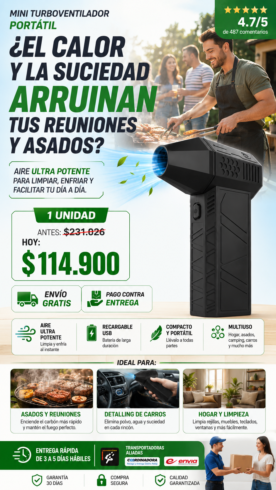 MINI SOPLADOR RECARGABLE